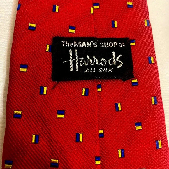 2pcs mens red Silk Neckties Harrods and Avery Row Christmas  tie Holiday outfit - Picture 2 of 7